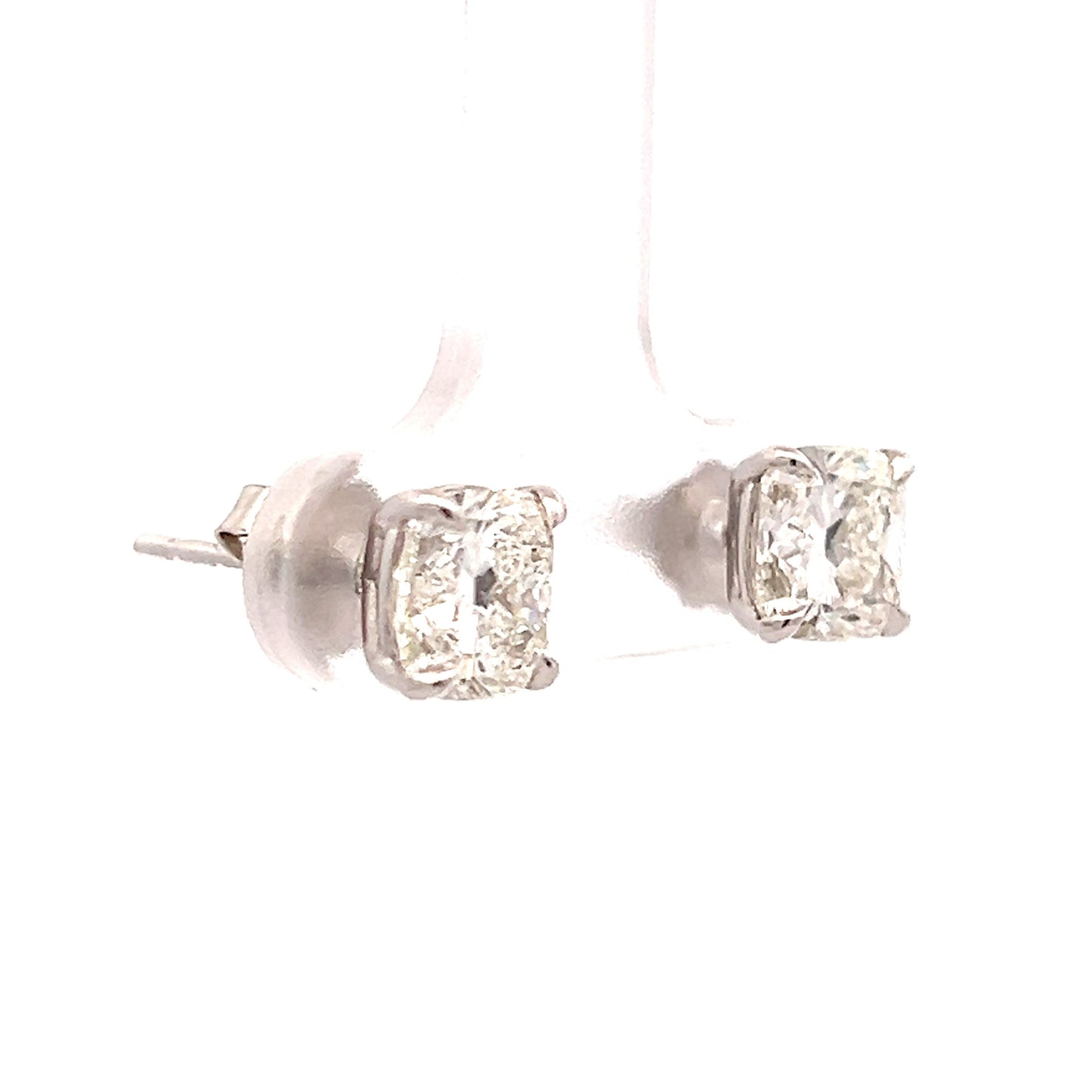 3 Carat Diamond Stud Earrings in 18k White Gold