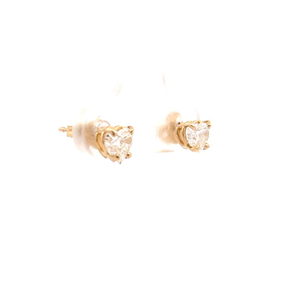 1.80 Heart Shaped Diamond Stud Earrings in 14k