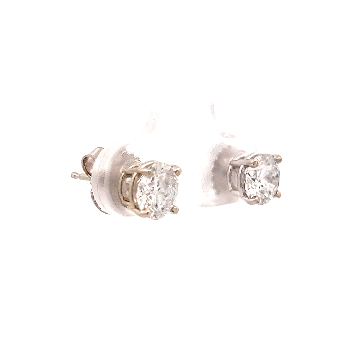 1.44 Stud Diamond Earrings in 14k White Gold