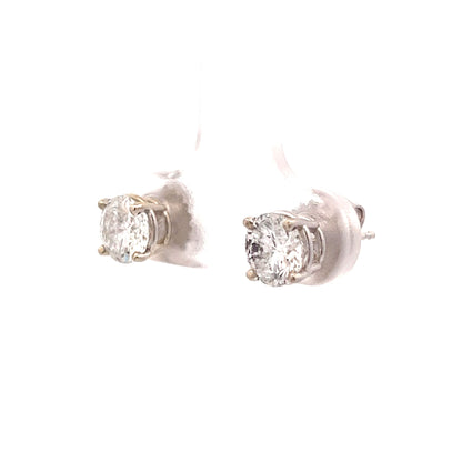 1.44 Stud Diamond Earrings in 14k White Gold