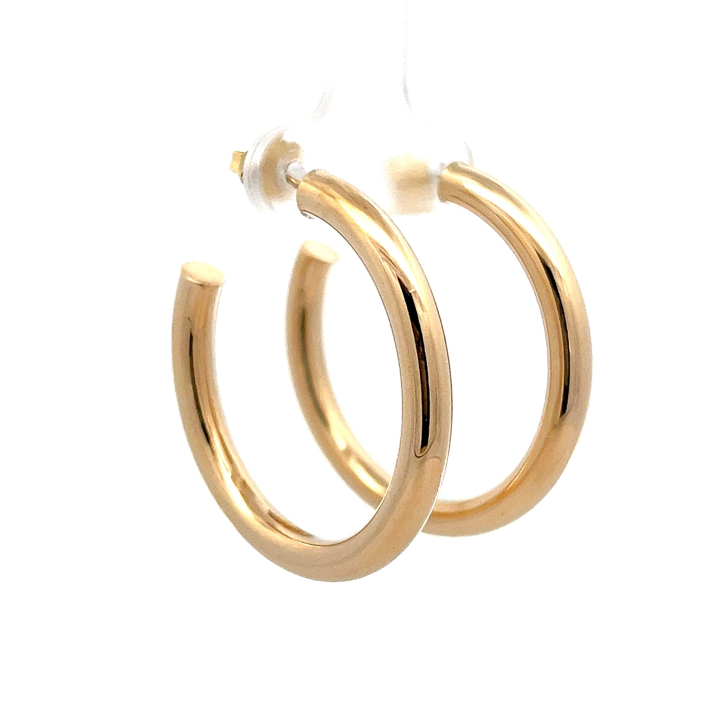 35mm Tube Hoop Earrings in 14k Yellow Gold