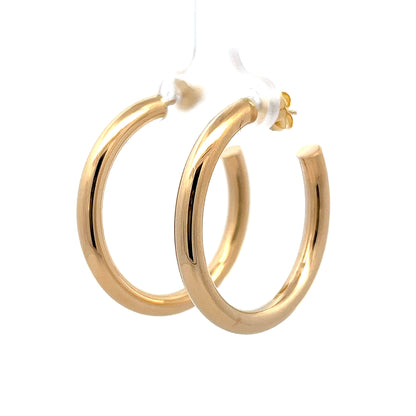 35mm Tube Hoop Earrings in 14k Yellow Gold