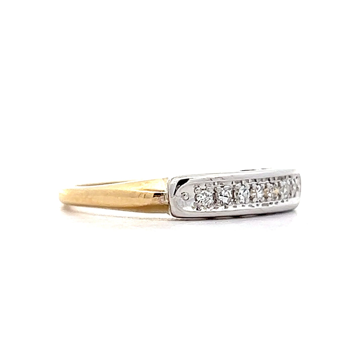 .10 Vintage Retro Diamond Wedding Band in 14k