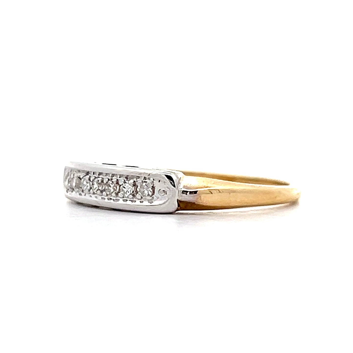 .10 Vintage Retro Diamond Wedding Band in 14k