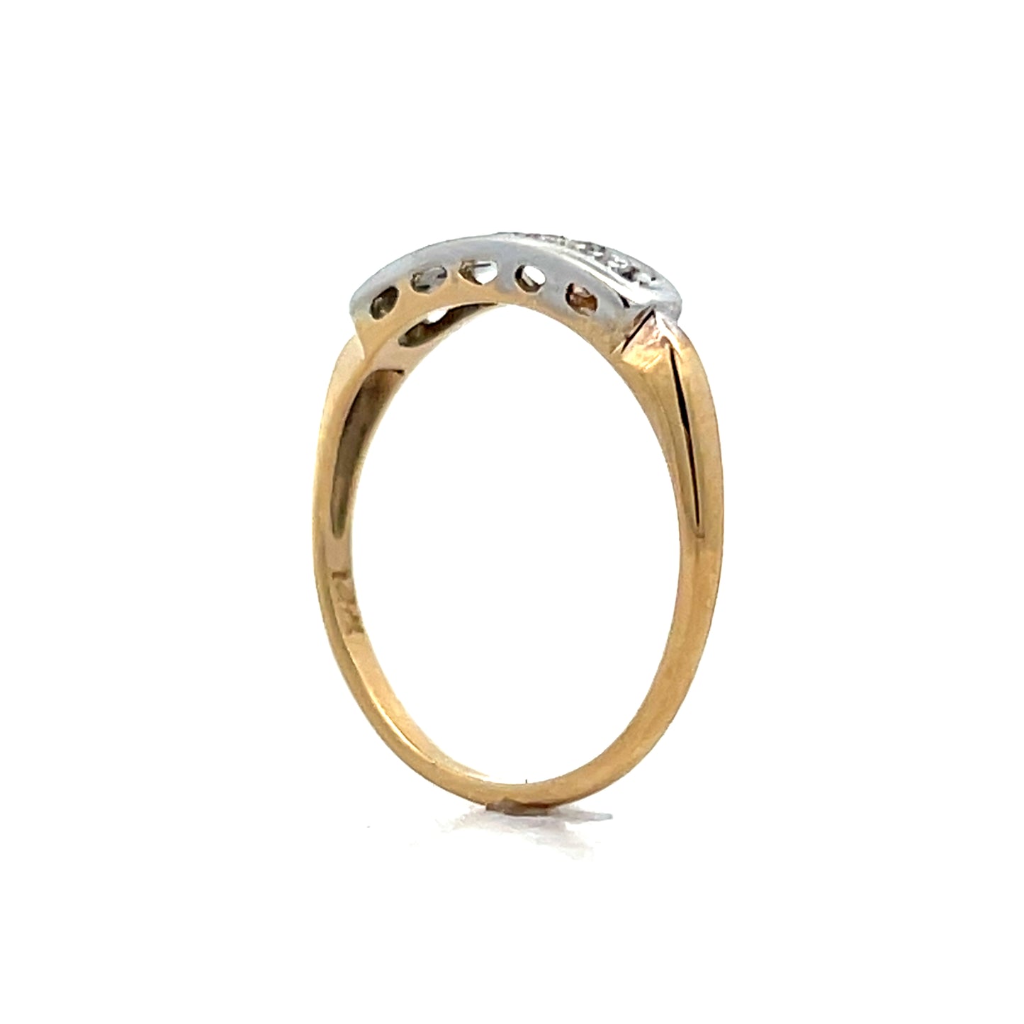 .10 Vintage Retro Diamond Wedding Band in 14k