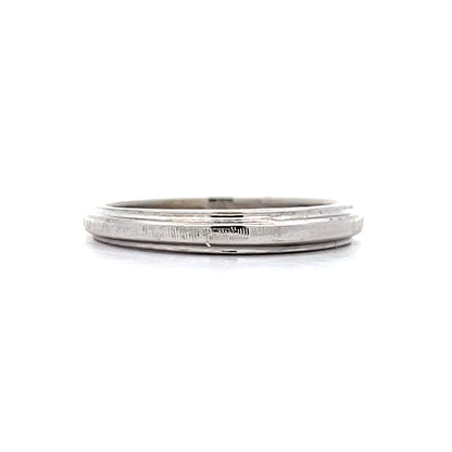 Vintage Textured Wedding Band in 14k White Gold