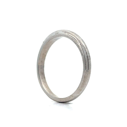 Vintage Textured Wedding Band in 14k White Gold