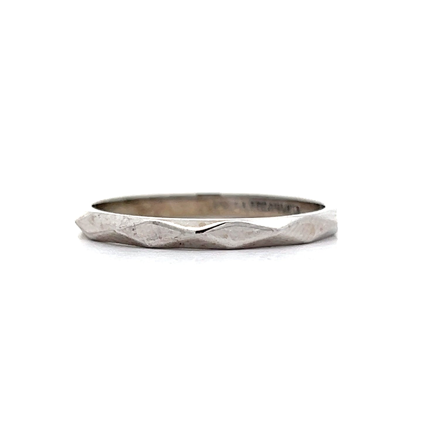 Mens Mid-Century Geometric Wedding Band in 14k