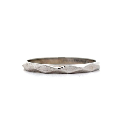 Mens Mid-Century Geometric Wedding Band in 14k