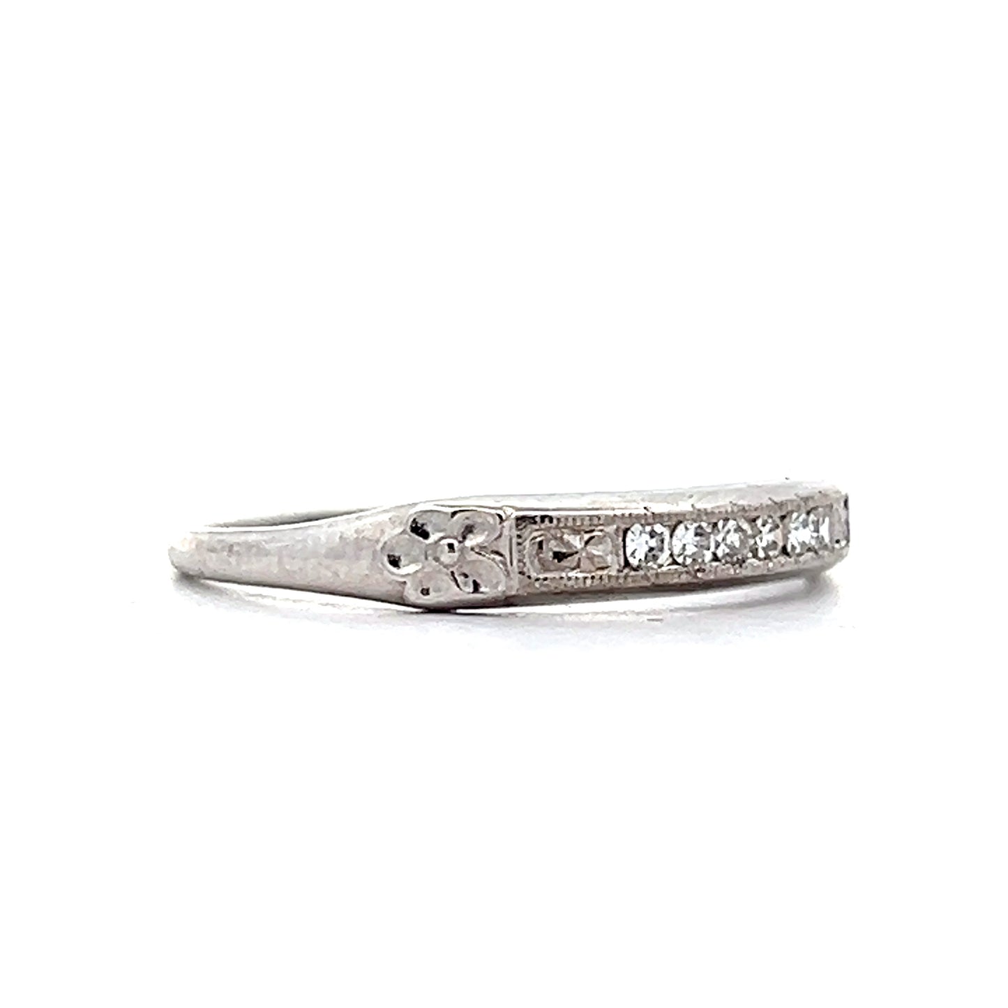 .12 Vintage Deco Diamond Wedding Band in 18k