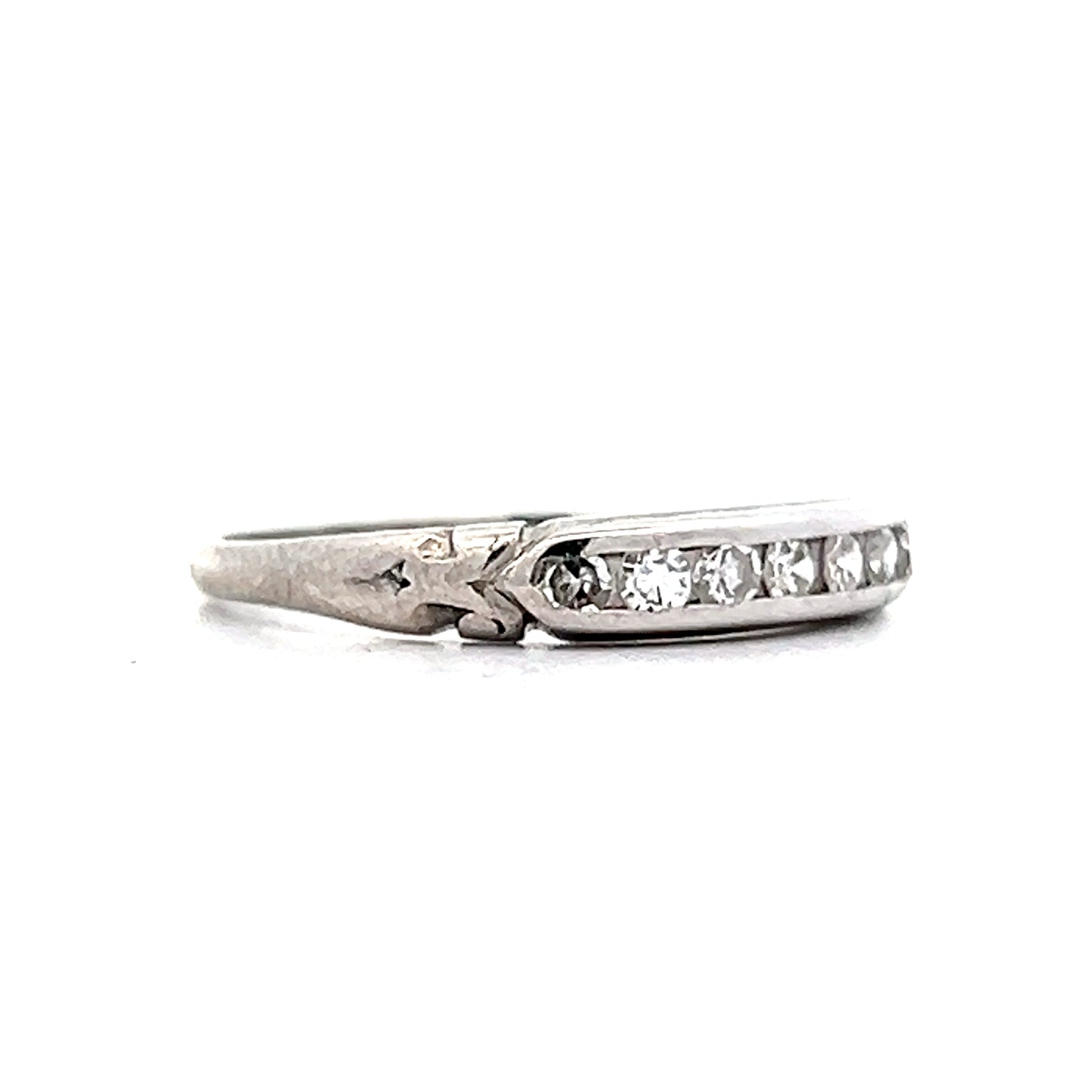 .21 Antique Deco Diamond Wedding Band in Platinum