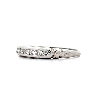 .21 Antique Deco Diamond Wedding Band in Platinum