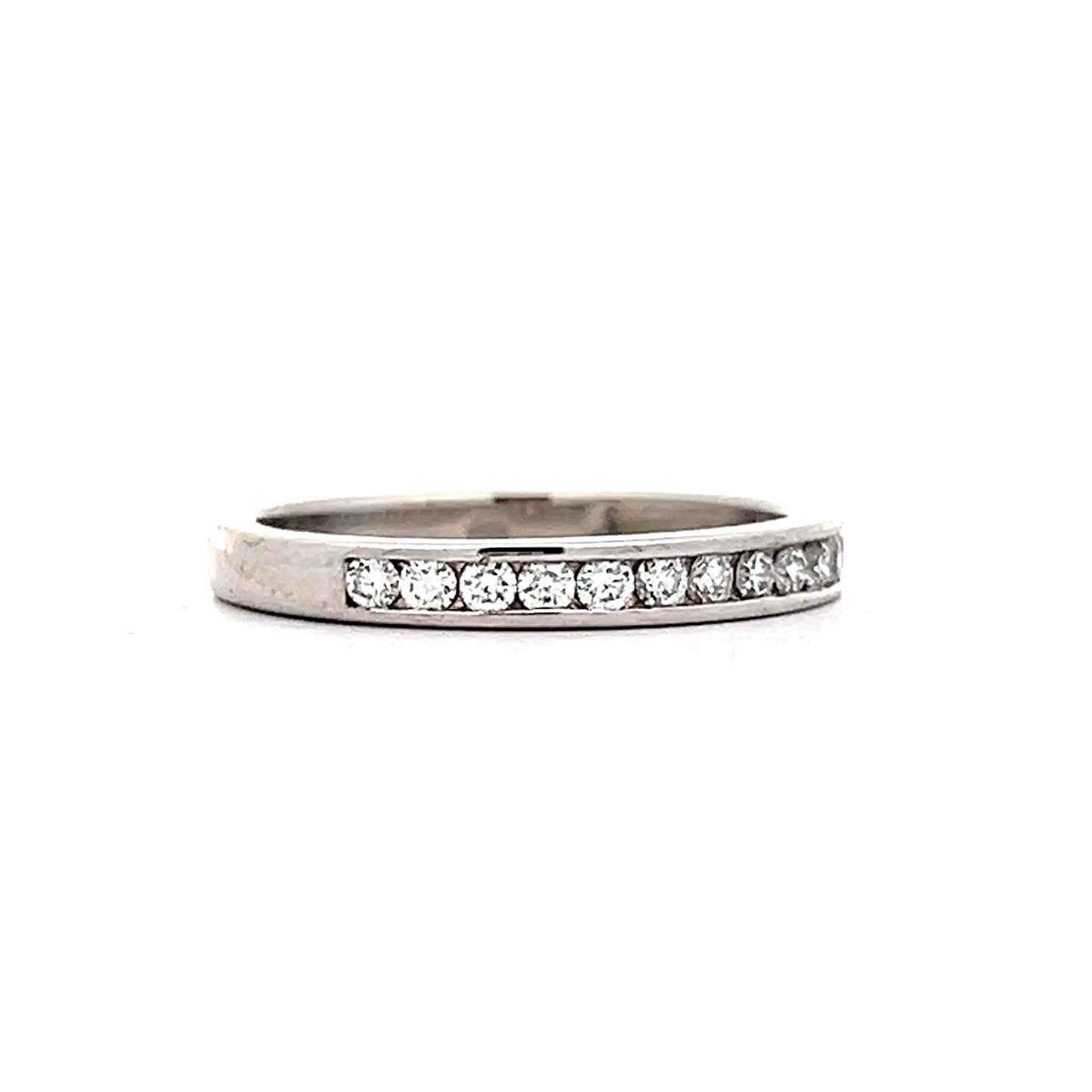 .27 Channel Set Diamond Half Eternity Band in 18k