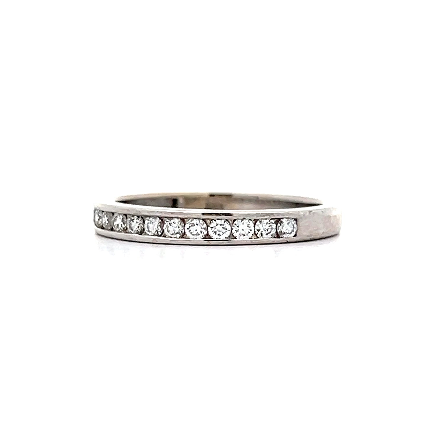 .27 Channel Set Diamond Half Eternity Band in 18k