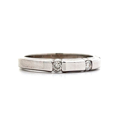 .12 Diamond Station Wedding Band in 14k White Gold