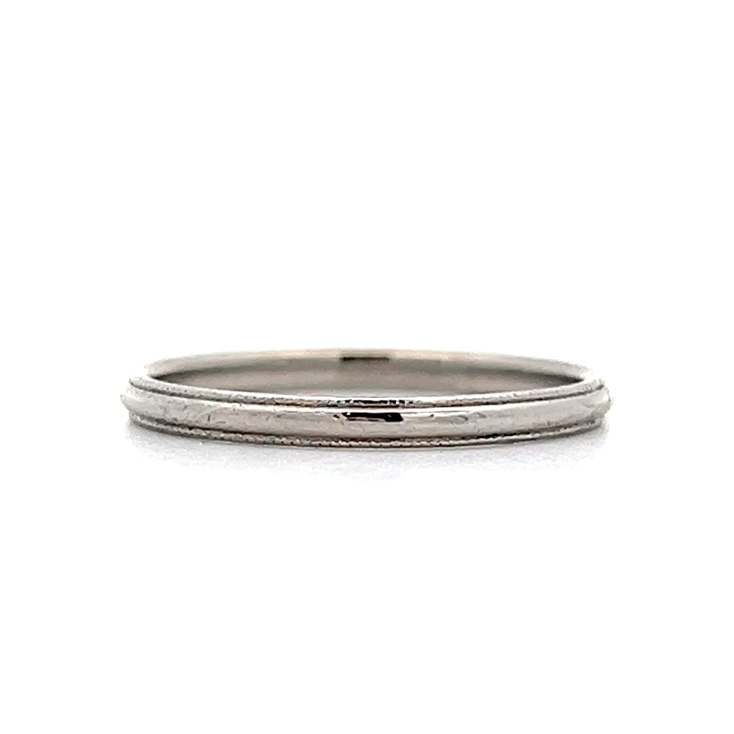 Classic Art Deco Simple Wedding Band in Platinum