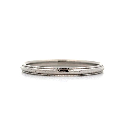 Classic Art Deco Simple Wedding Band in Platinum