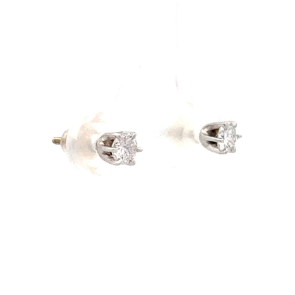 .50 Round Brilliant Diamond Earring Studs in 14k