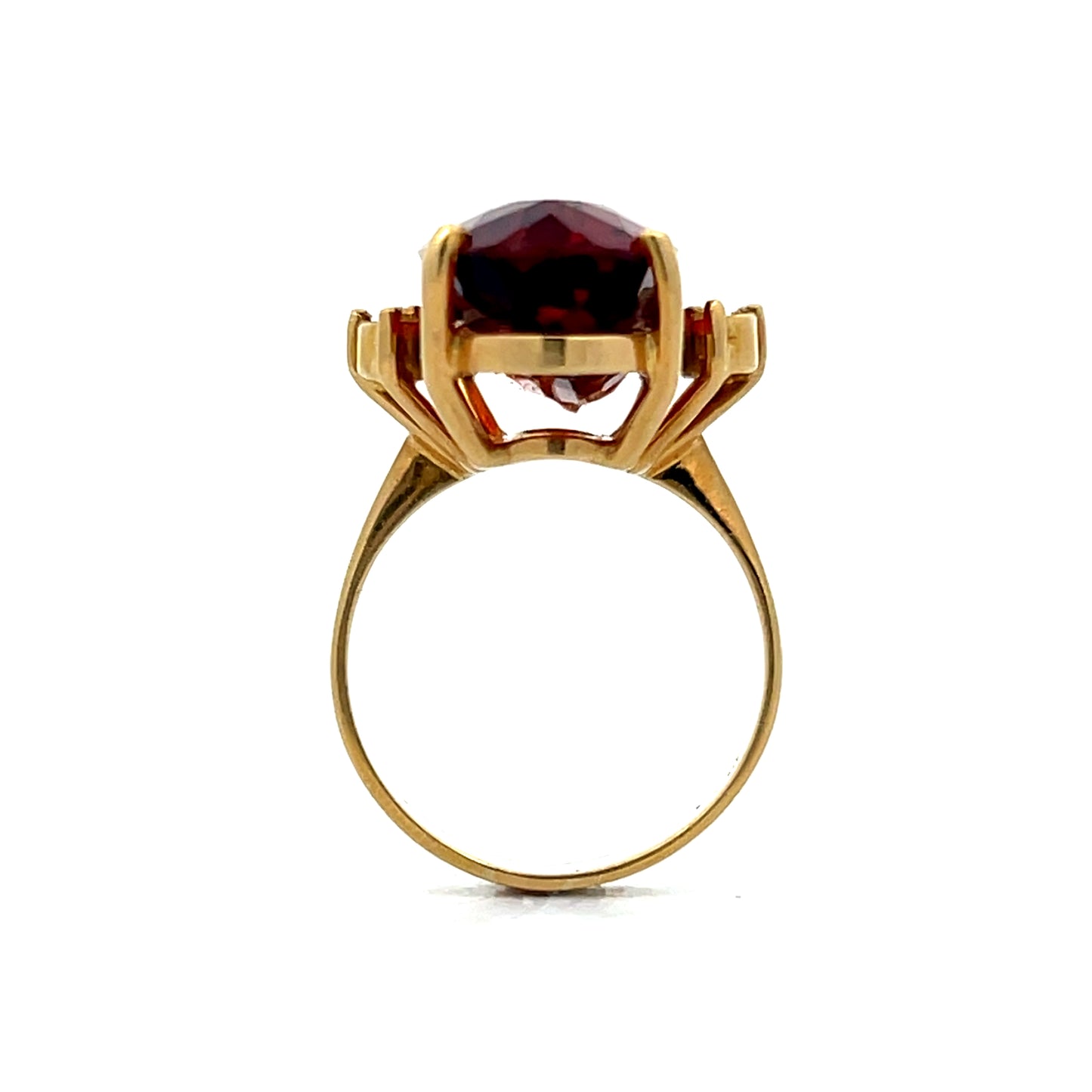 8.79 Vintage Oval Citrine & Diamond Cocktail Ring in 18k