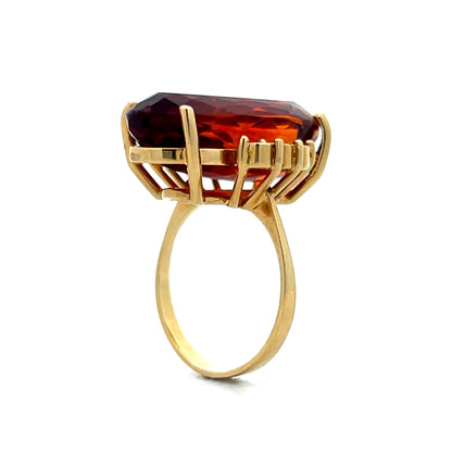 8.79 Vintage Oval Citrine & Diamond Cocktail Ring in 18k