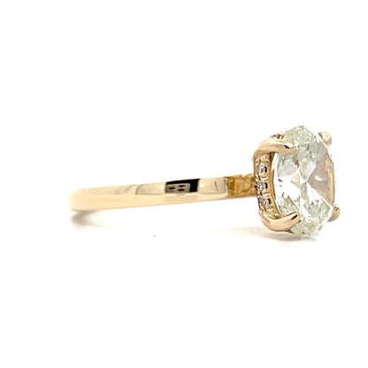 1.90 Oval Diamond Solitaire Engagement Ring in 14k