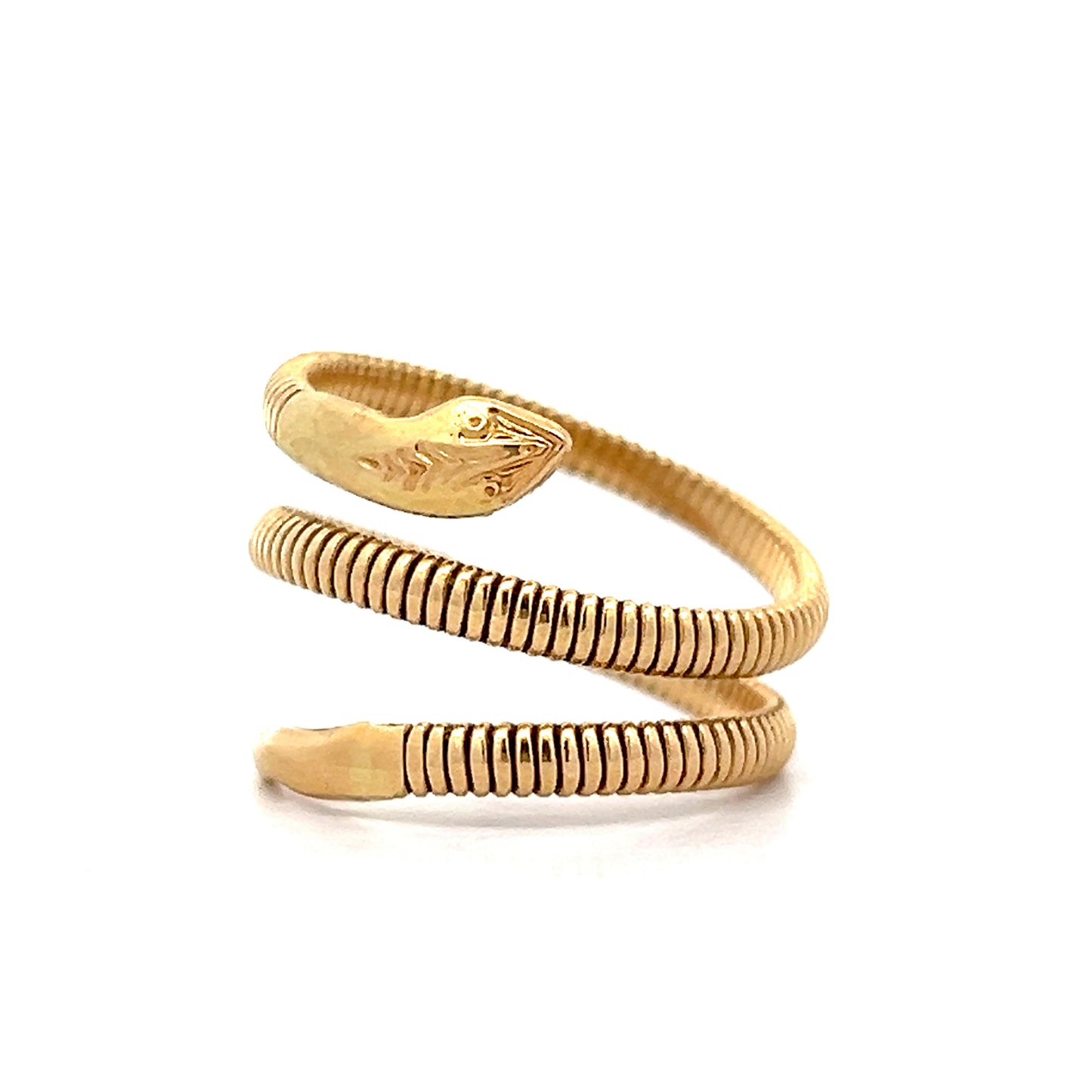 Textured Snake Cocktail Ring in 18k Yellow Gold