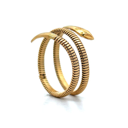 Textured Snake Cocktail Ring in 18k Yellow Gold