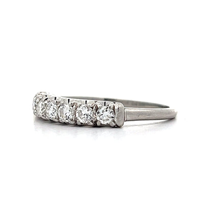 .42 Vintage Transitional Cut Diamond Wedding Band in Platinum