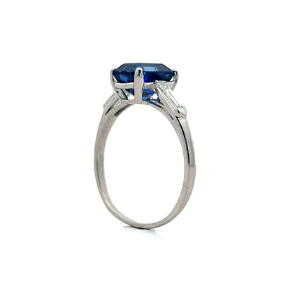 2.72 Emerald Cut Sapphire Engagement Ring in Platinum