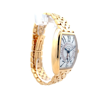 Franck Muller GMT Silver Dial Watch in 18k Yellow Gold