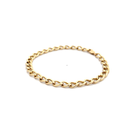 Oval Curb Link Charm Bracelet in 14k Yellow Gold