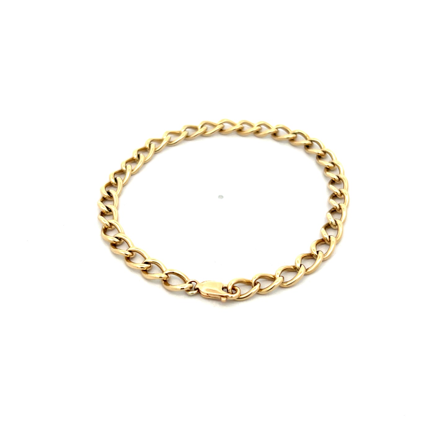 Oval Curb Link Charm Bracelet in 14k Yellow Gold