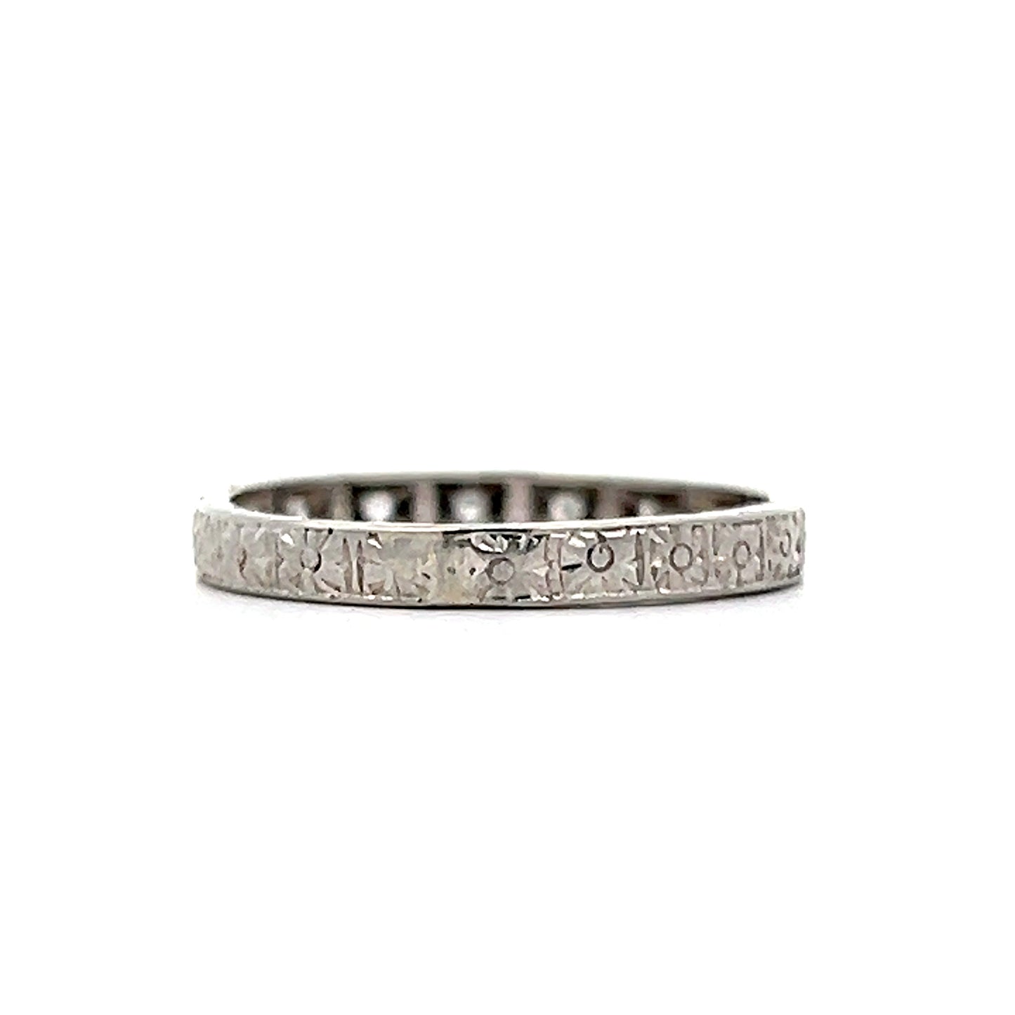 .10 Antique Deco Single Cut Diamond Wedding Band in 18k