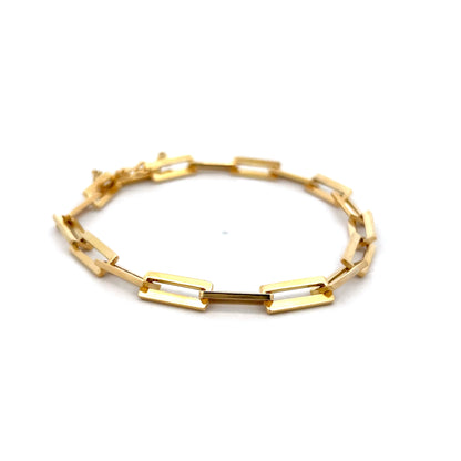 Interlocking Rectangular Bracelet Rectangular Link Bracelet in 18k Yellow Gold – Filigree Jewelers