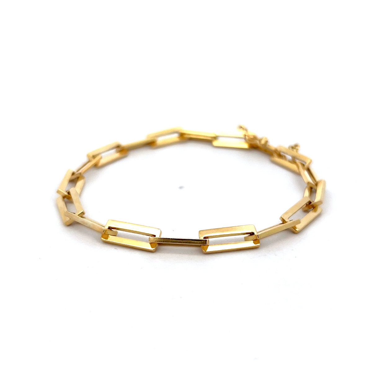 Interlocking Rectangular Bracelet Rectangular Link Bracelet in 18k Yellow Gold – Filigree Jewelers