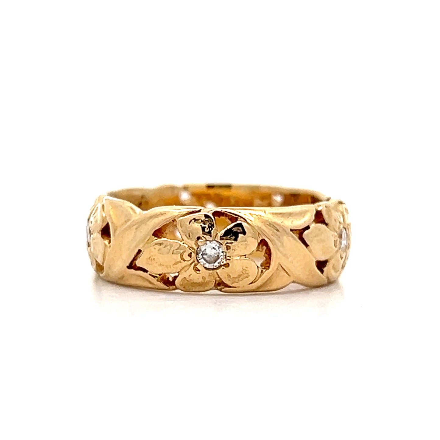 .25 Antique Art Nouveau Inspired Floral Wedding Band