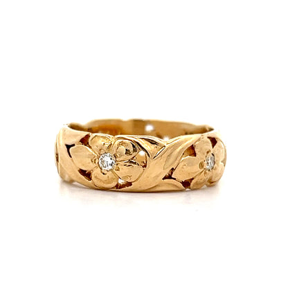 .25 Antique Art Nouveau Inspired Floral Wedding Band