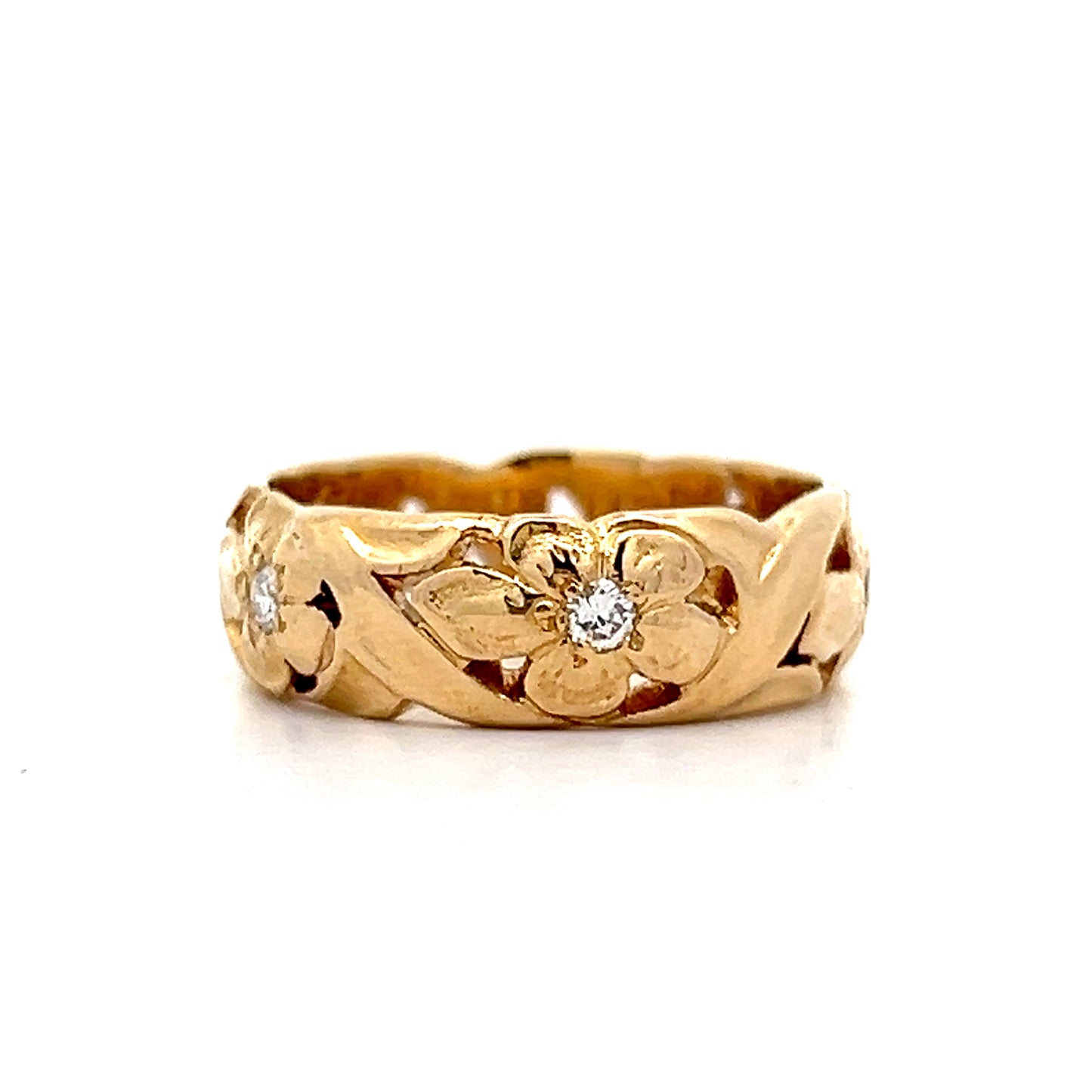 .25 Antique Art Nouveau Inspired Floral Wedding Band