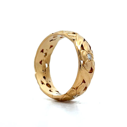 .25 Antique Art Nouveau Inspired Floral Wedding Band