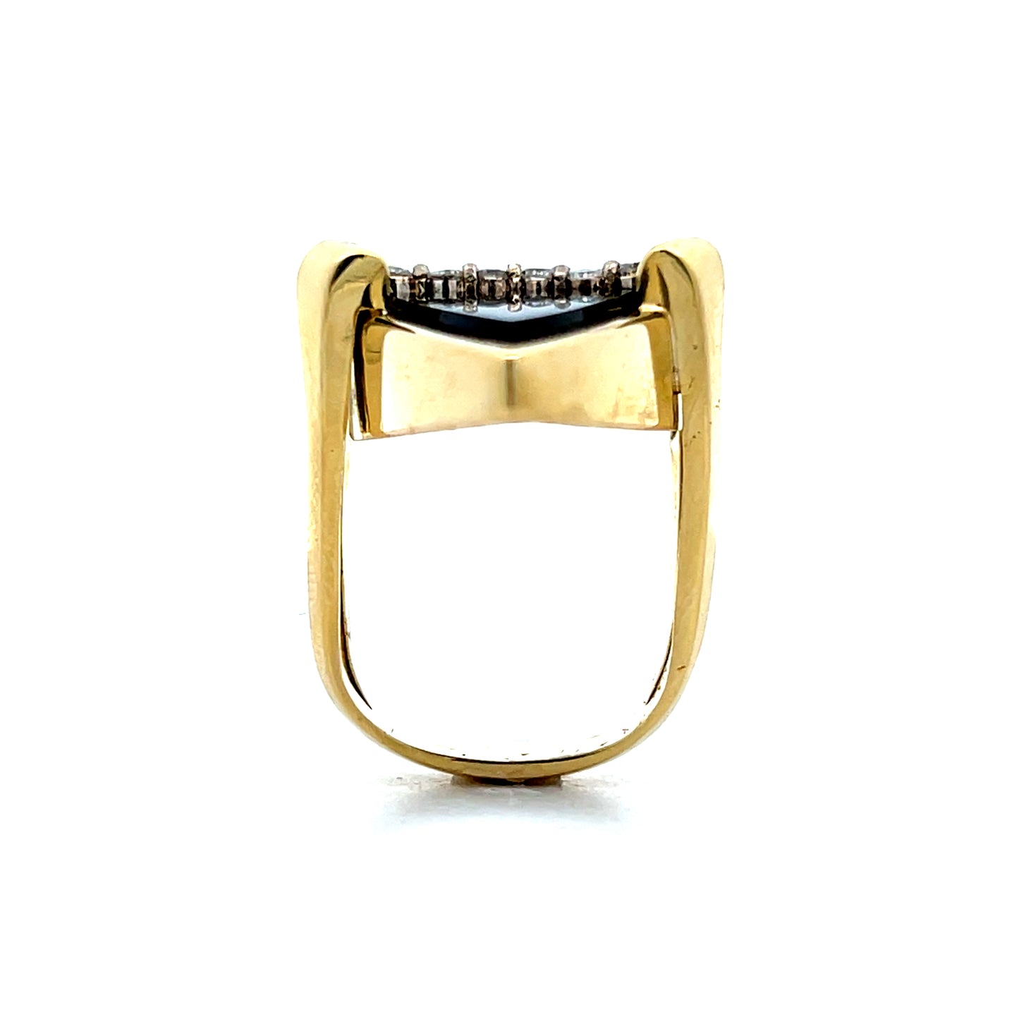 .40 Vintage Onyx & Diamond Cocktail Ring in 18k