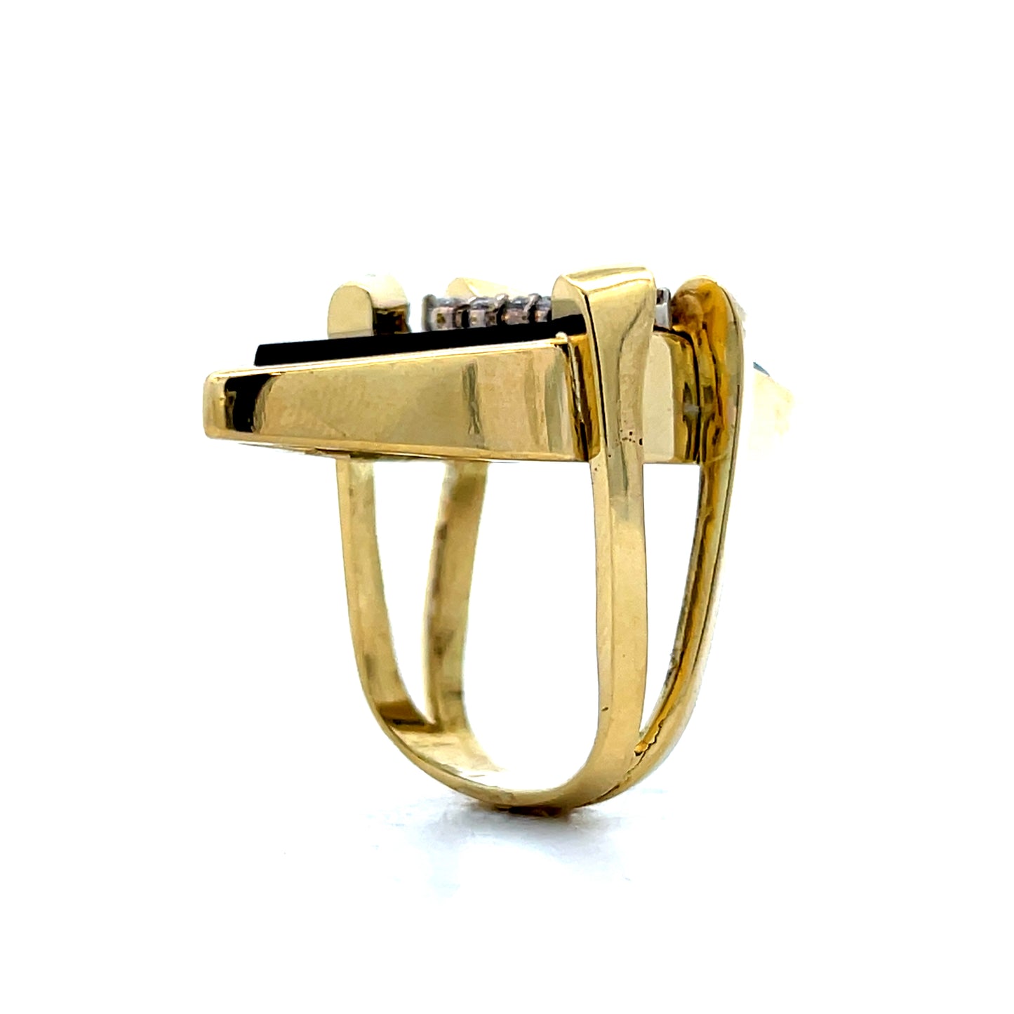 .40 Vintage Onyx & Diamond Cocktail Ring in 18k