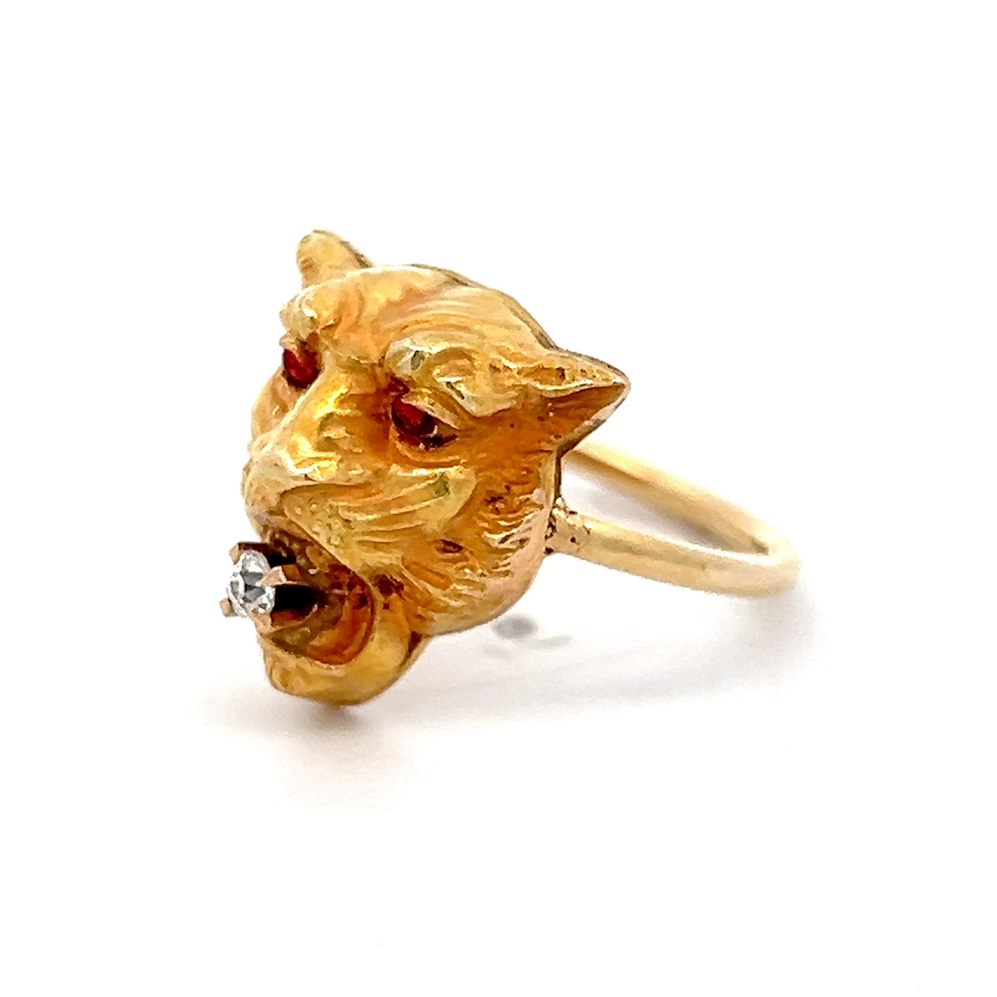 .06 Antique Victorian Tiger Ring in 10k Yellow Gold