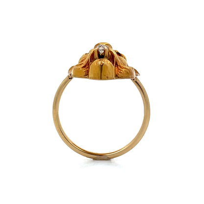 .06 Antique Victorian Tiger Ring in 10k Yellow Gold