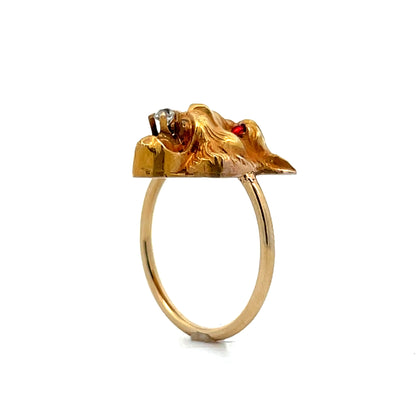 .06 Antique Victorian Tiger Ring in 10k Yellow Gold