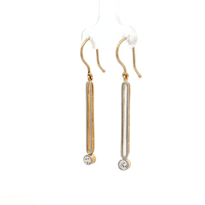 .22 Antique Art Deco Diamond Drop Earrings in 18k/Platinum