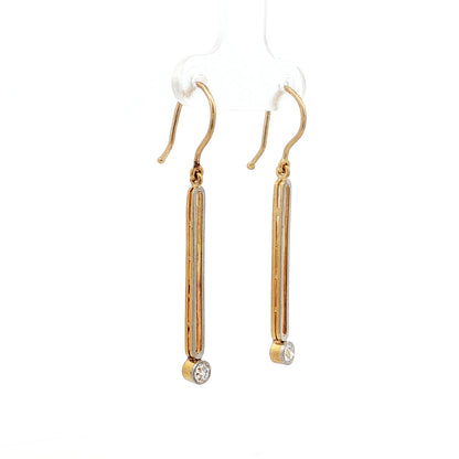 .22 Antique Art Deco Diamond Drop Earrings in 18k/Platinum