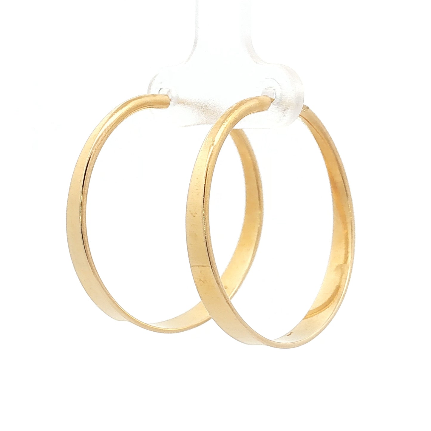 Ed Levin Tapered Hoop Earrings in 14k Yellow Gold