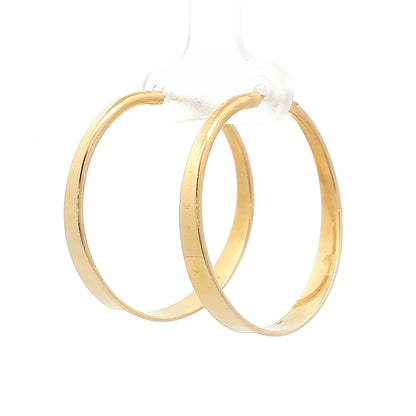 Ed Levin Tapered Hoop Earrings in 14k Yellow Gold