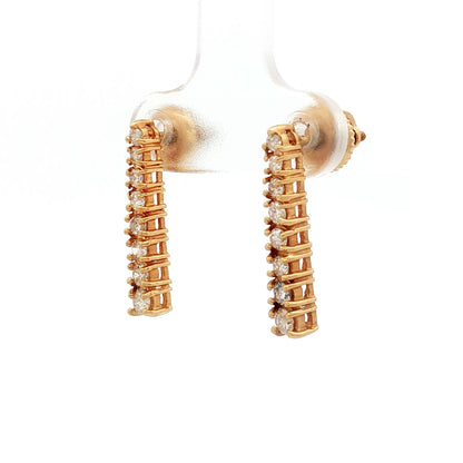 .46 Diamond Bar Earrings in 14k Yellow Gold