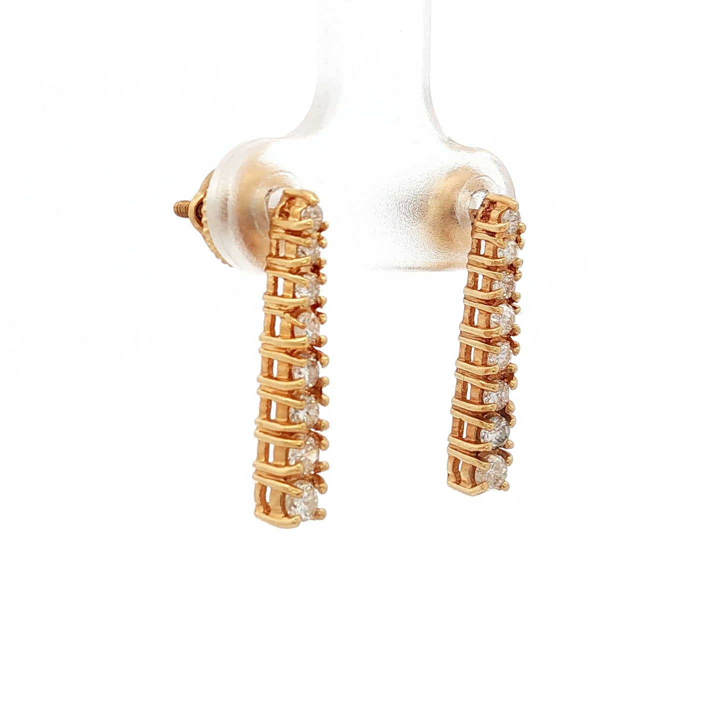 .46 Diamond Bar Earrings in 14k Yellow Gold